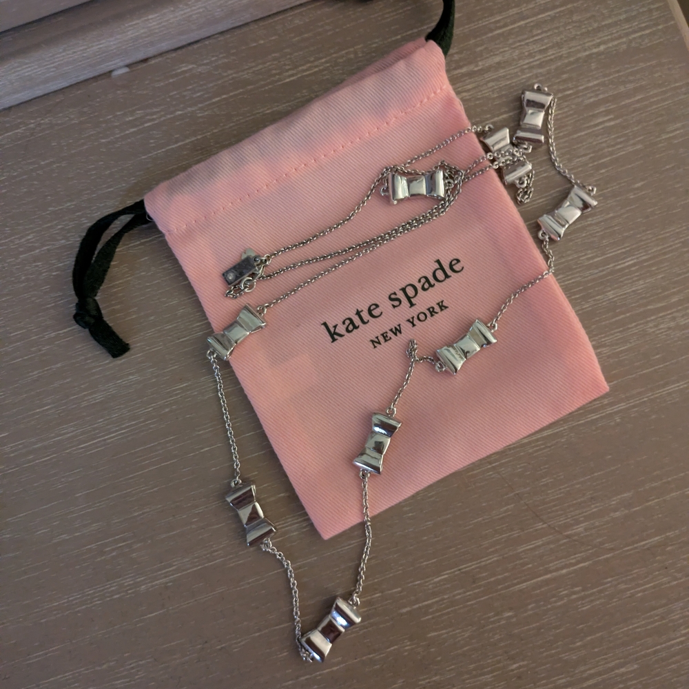 Kate Spade Silver Bow Necklace